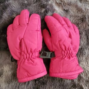 Girls pink and black Gordini snow gloves size XXS